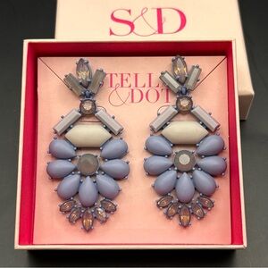 Stella & Dot Heck Yes Statement Drop Earrings Blue